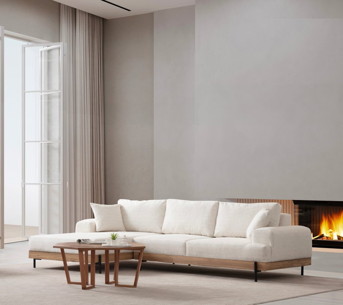 Atelier Del Sofa Eti Oak Left - White
